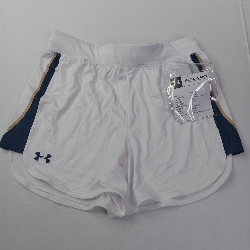 Under Armour Shorts Women's Size S Small White Lacrosse Showtime 4.5 Inch Sample